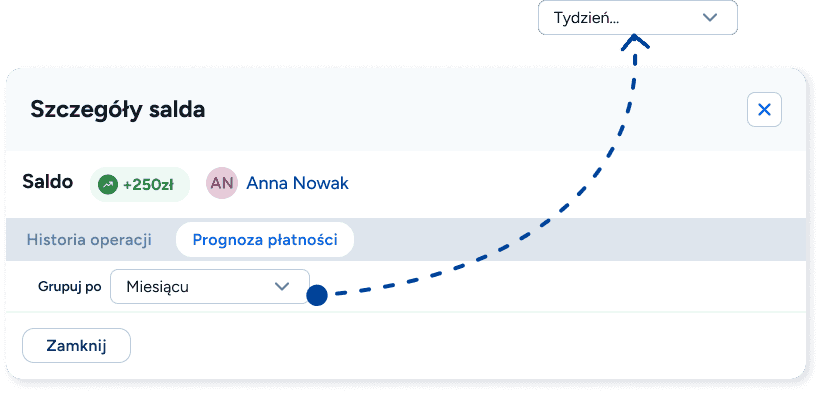 Wprowadź okres rozliczeniowy, aby system pokazał dane na których Ci zależy.