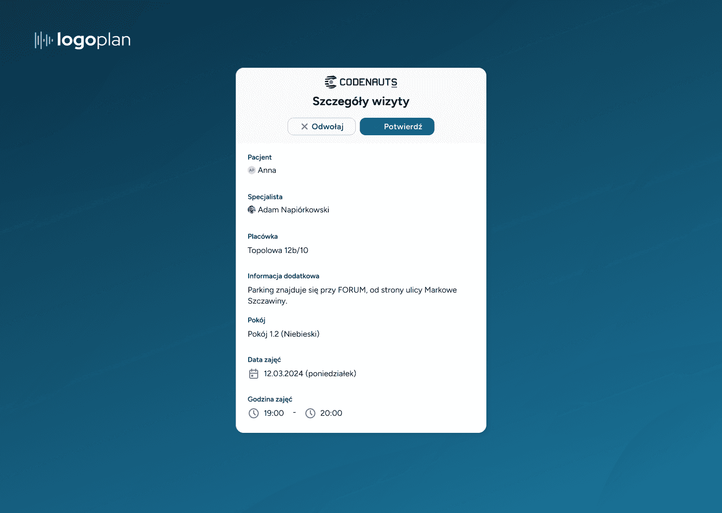 Potwierdzanie i odwoływanie wizyt logopedycznych w wiadomości z przypomnieniem - gabinet logopedyczny.