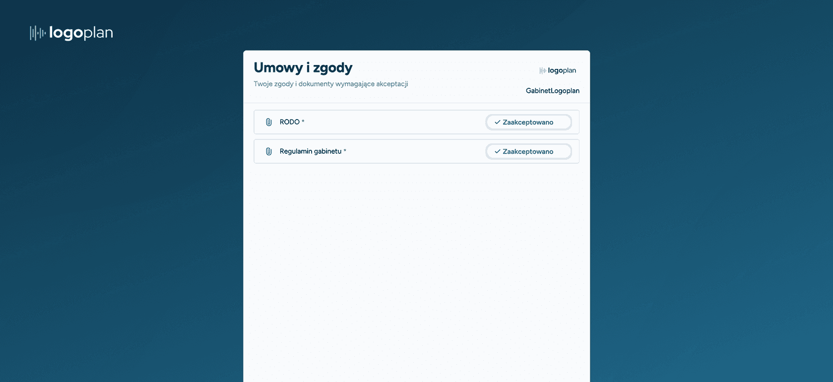 Łatwe i szybkie podpisywanie regulaminu gabinetu logopedycznego online z aplikacji na komputer pacjenta