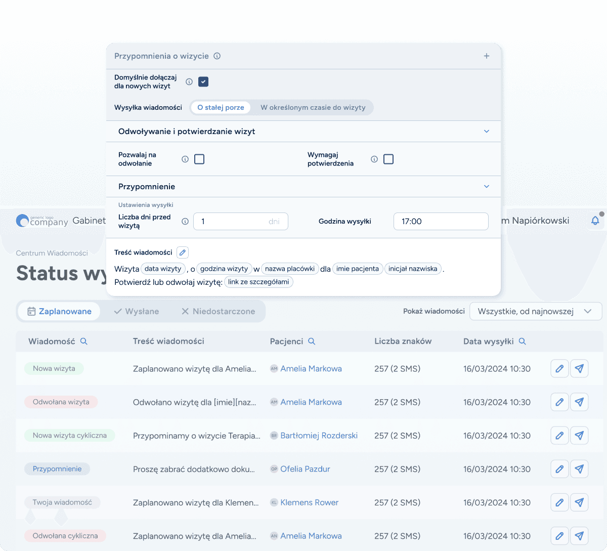 Możliwość zablokowania odwoływania i potwierdzania zgodnie z regulaminem Twojego gabinetu logopedycznego. 