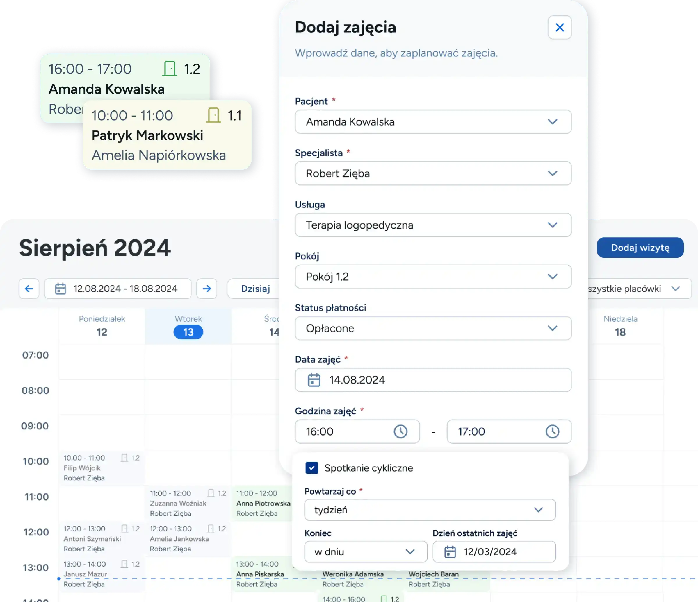 Automatyczne przypomnienia SMS z funkcją odwołania i potwierdzenia zajęć logopedycznych dla rodziców pacjentów logopedy w systemie Logoplan. Integracja platformy logopedycznej z SMS i weryfikacja numerów telefonów.