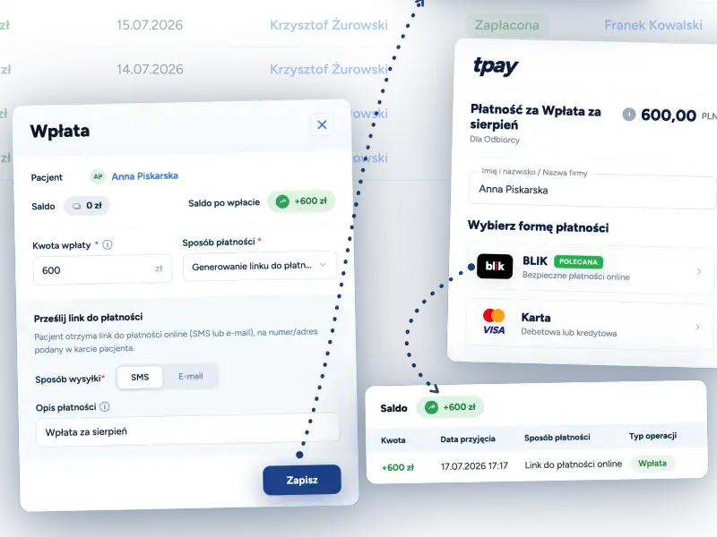 Płatności online oraz saldo Pacjenta - koniec z szukaniem informacji o przelewie