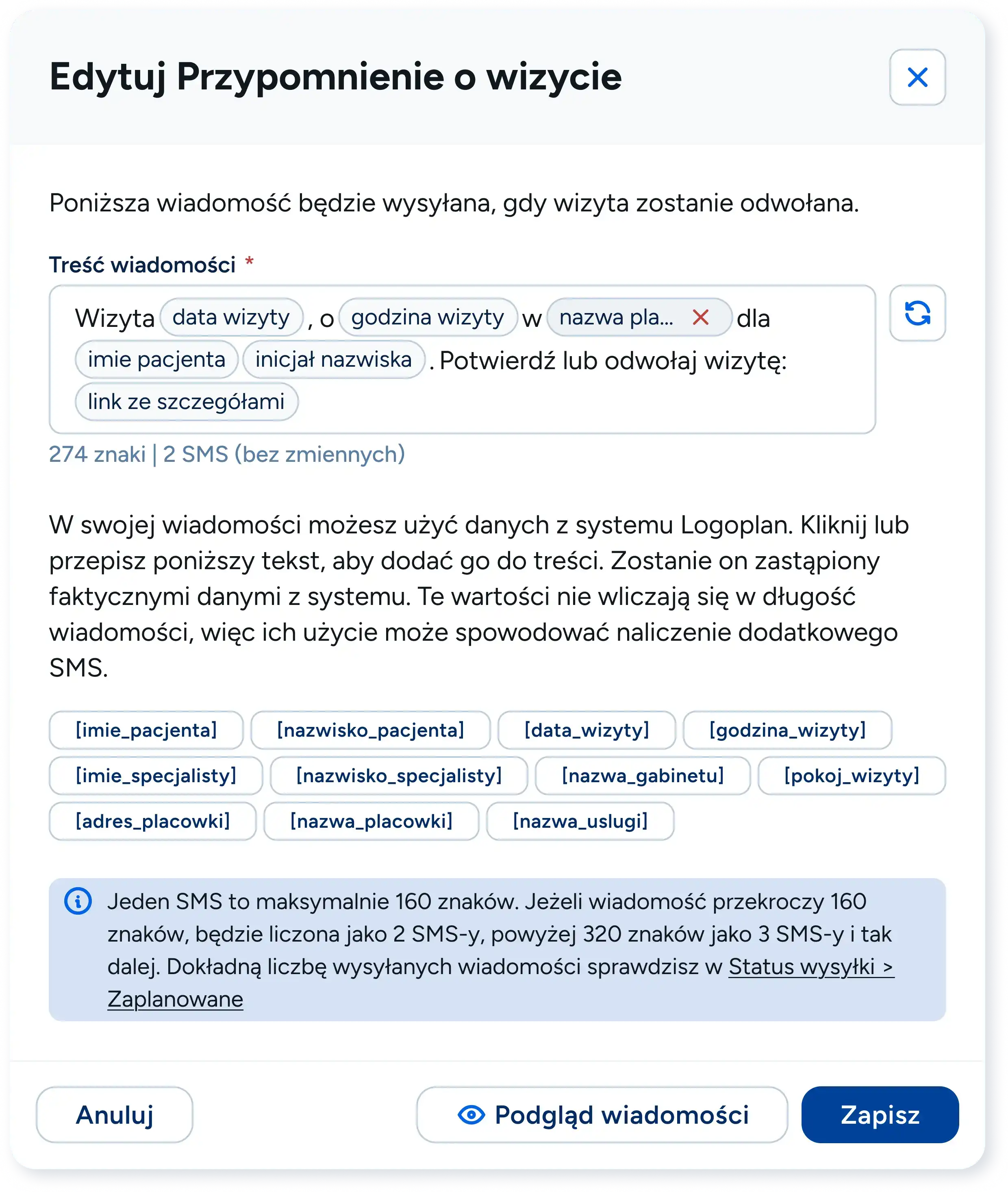 Automatyczne przypomnienia o wizycie logopedycznej
